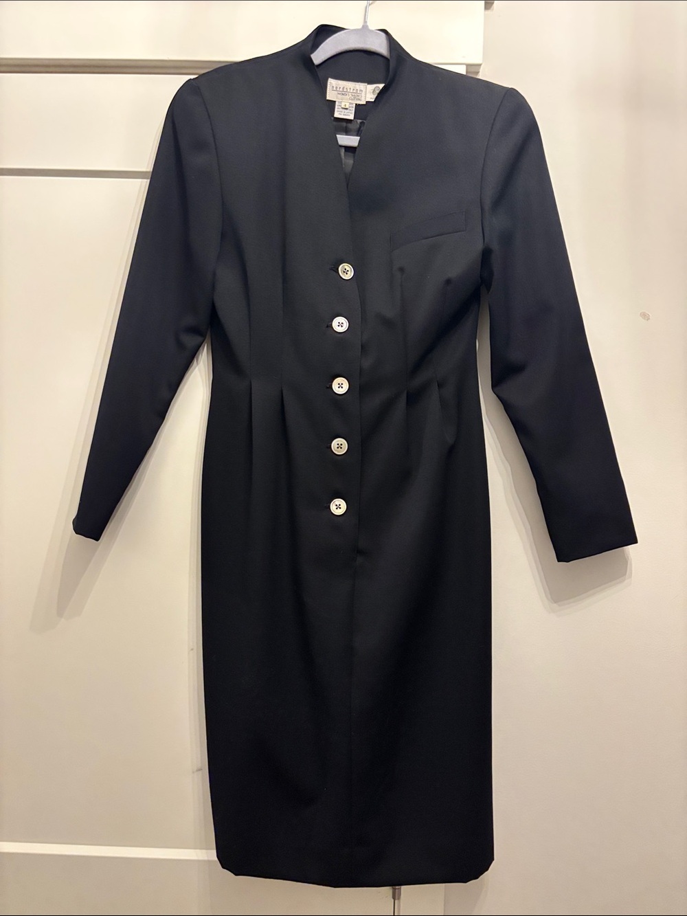 Vintage Nordstrom Tailored 100% Wool Blazer Coat Dress Made in Japan.